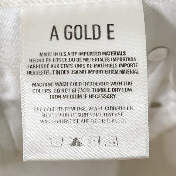 Agolde Jamie High Rise Classic Jeans 31 Pitch White Distressed Button Fly Cotton - Picture 11 of 12